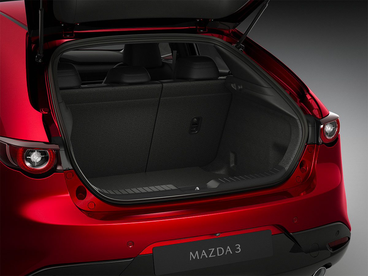 Le coffre de la Mazda3 hatchback